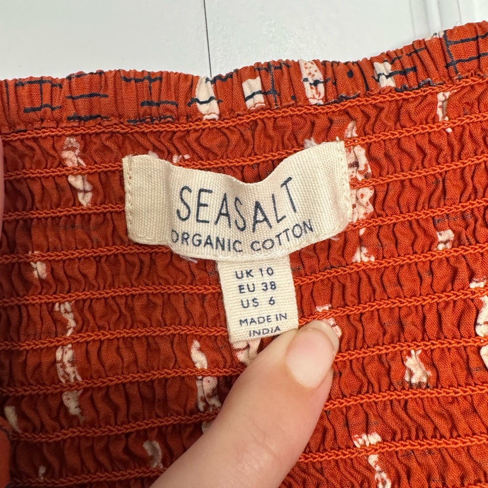 Women's Red Patterned Fish Top - Picture 5 of 5